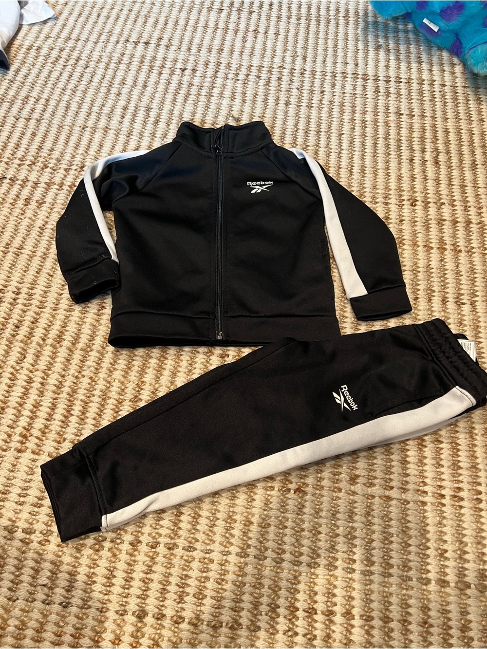 Reebok Kids Black and White Track Jacket & Joggers